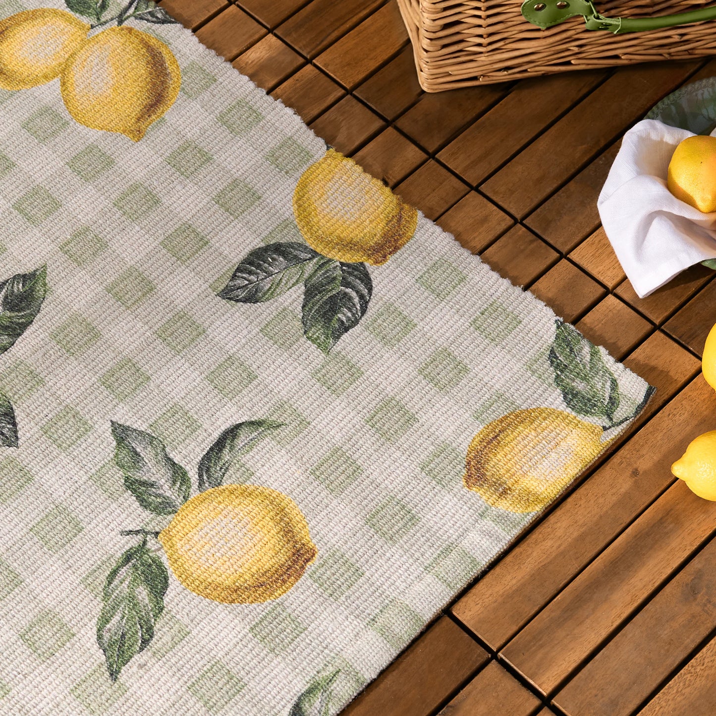 Furn Fruits Lemons Indoor/Outdoor Rug - Sage