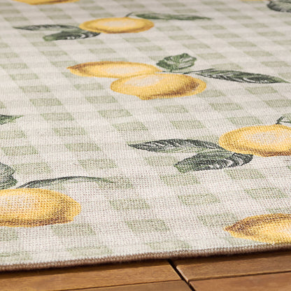Furn Fruits Lemons Indoor/Outdoor Rug - Sage