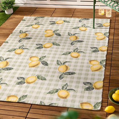 Furn Fruits Lemons Indoor/Outdoor Rug - Sage