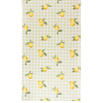 Furn Fruits Lemons Indoor/Outdoor Table Runner - Sage