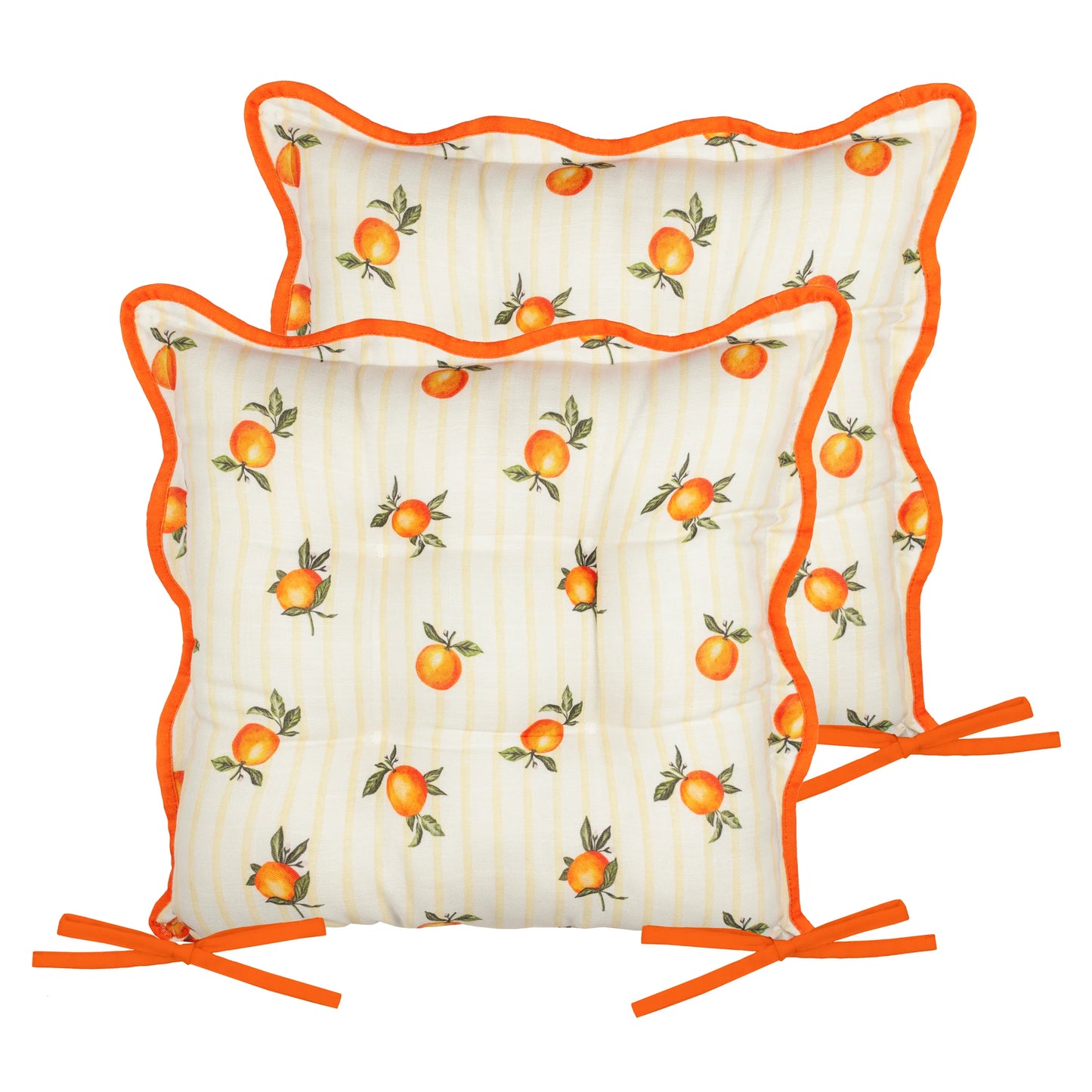 Furn Fruits Oranges Outdoor Seat Pads (Pair) - Yellow