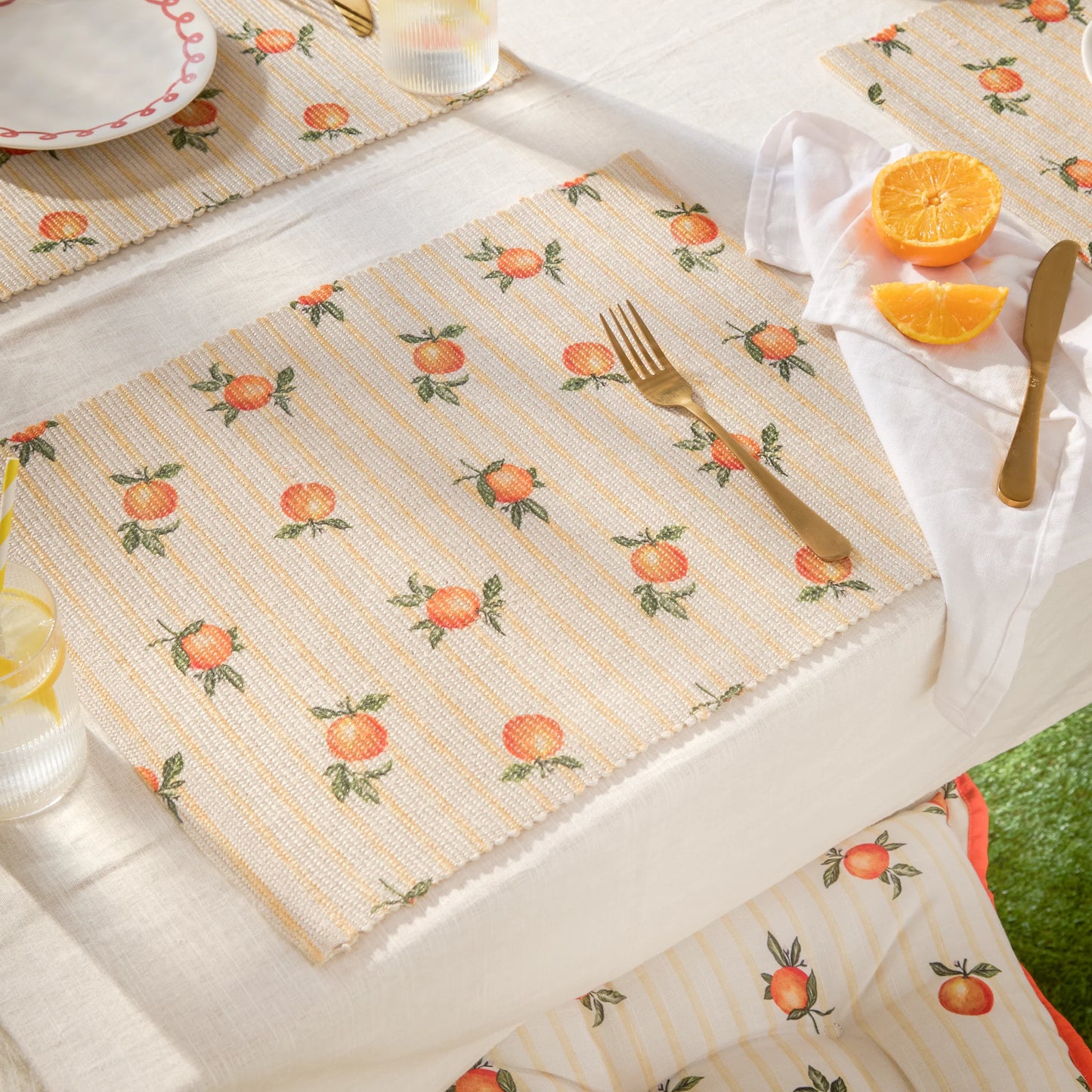 Furn Fruits Oranges Indoor/Outdoor Placemats (Pack of 4) - Yellow