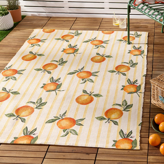 Furn Fruits Lemons Indoor/Outdoor Rug - Yellow