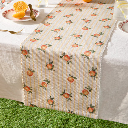 Furn Fruits Oranges Indoor/Outdoor Table Runner - Yellow