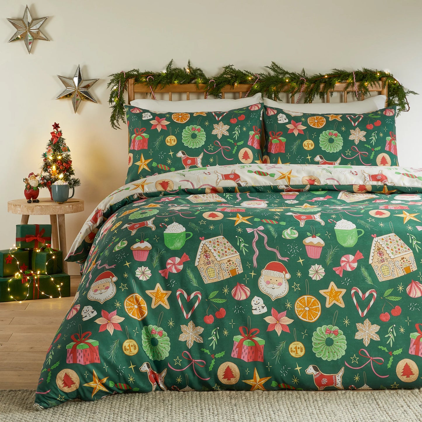 Duvet Day Festive Treats Duvet Cover Set - Emerald