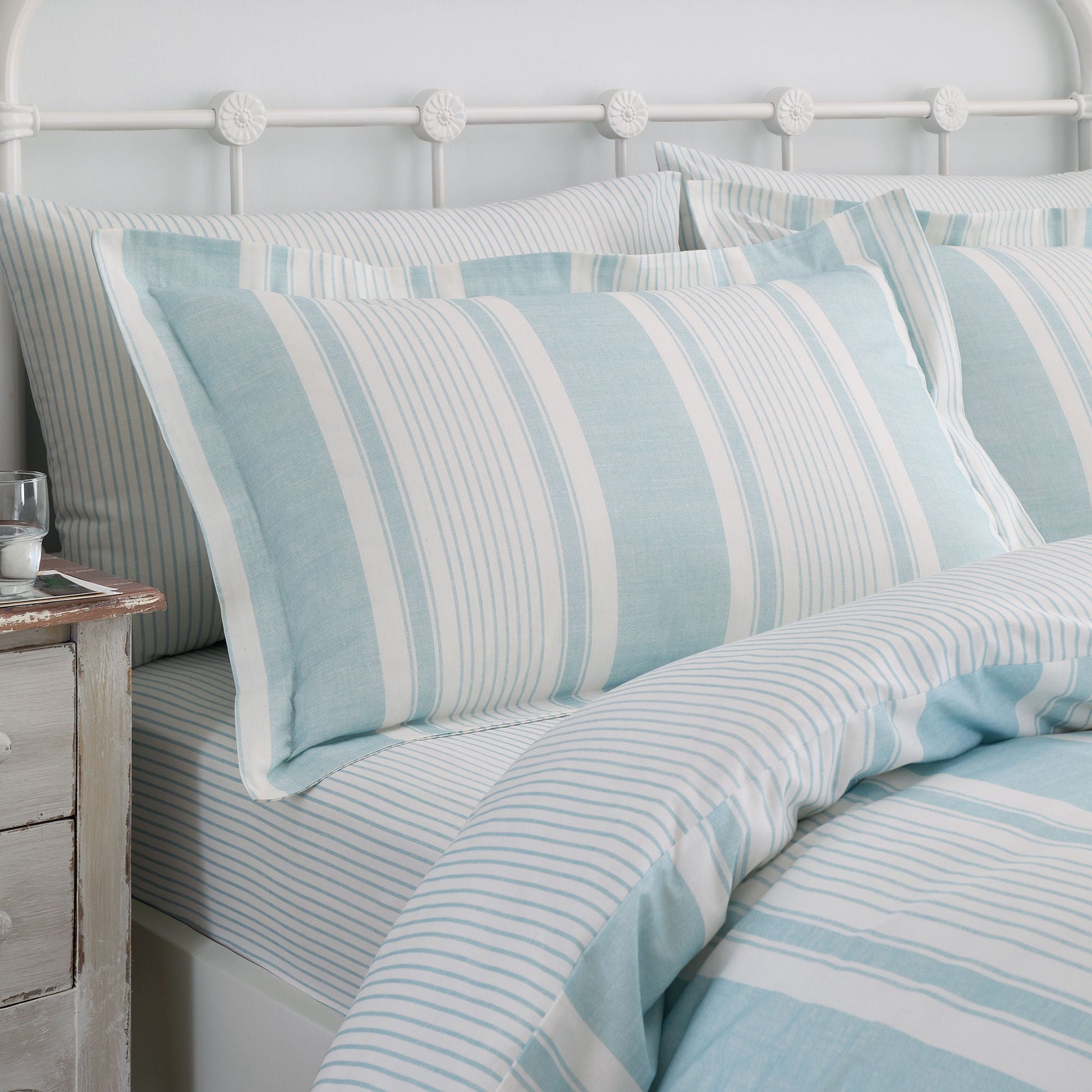 Finlay Stripe Duvet Cover Set by Dreams & Drapes Decorative in Blue - Duvet Cover Set - Dreams & Drapes Decorative