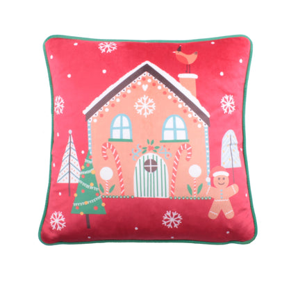 Gingerbread Man Cushion by Fusion Christmas in Multi 43 x 43cm - Cushion - Fusion Christmas