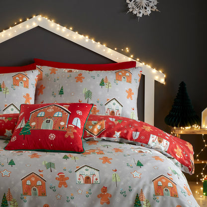 Gingerbread Man Cushion by Fusion Christmas in Multi 43 x 43cm - Cushion - Fusion Christmas