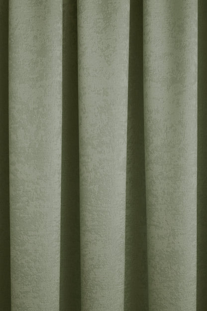 Galaxy Pair of Pencil Pleat Curtains by Fusion in Green - Pair of Pencil Pleat Curtains - Fusion