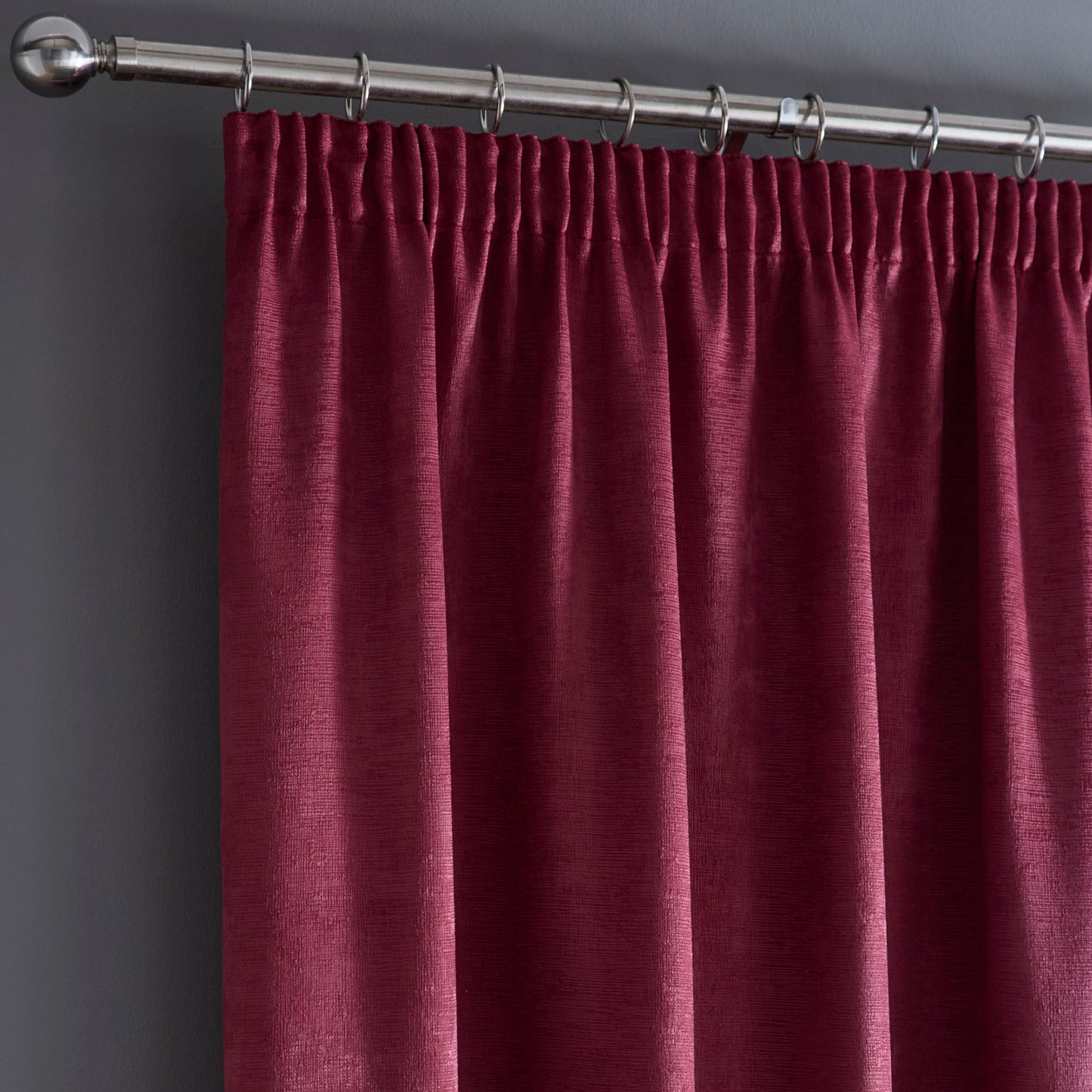 Galaxy Pair of Pencil Pleat Curtains by Fusion in Wine - Pair of Pencil Pleat Curtains - Fusion