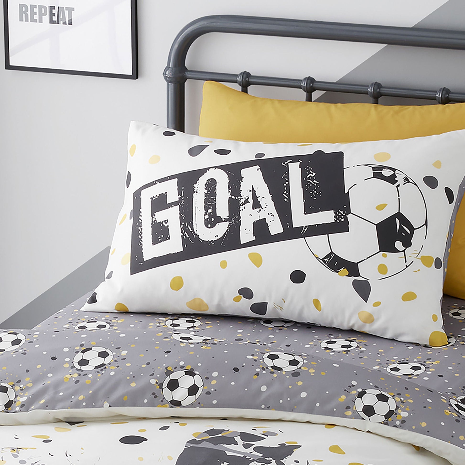 Goal Duvet Cover Set by Bedlam in Gold - Duvet Cover Set - Bedlam