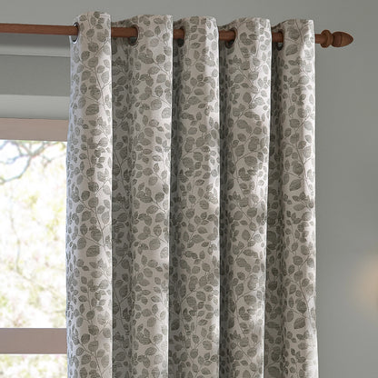 Wylder Grace Leaf Eyelet Curtains - Mist Grey