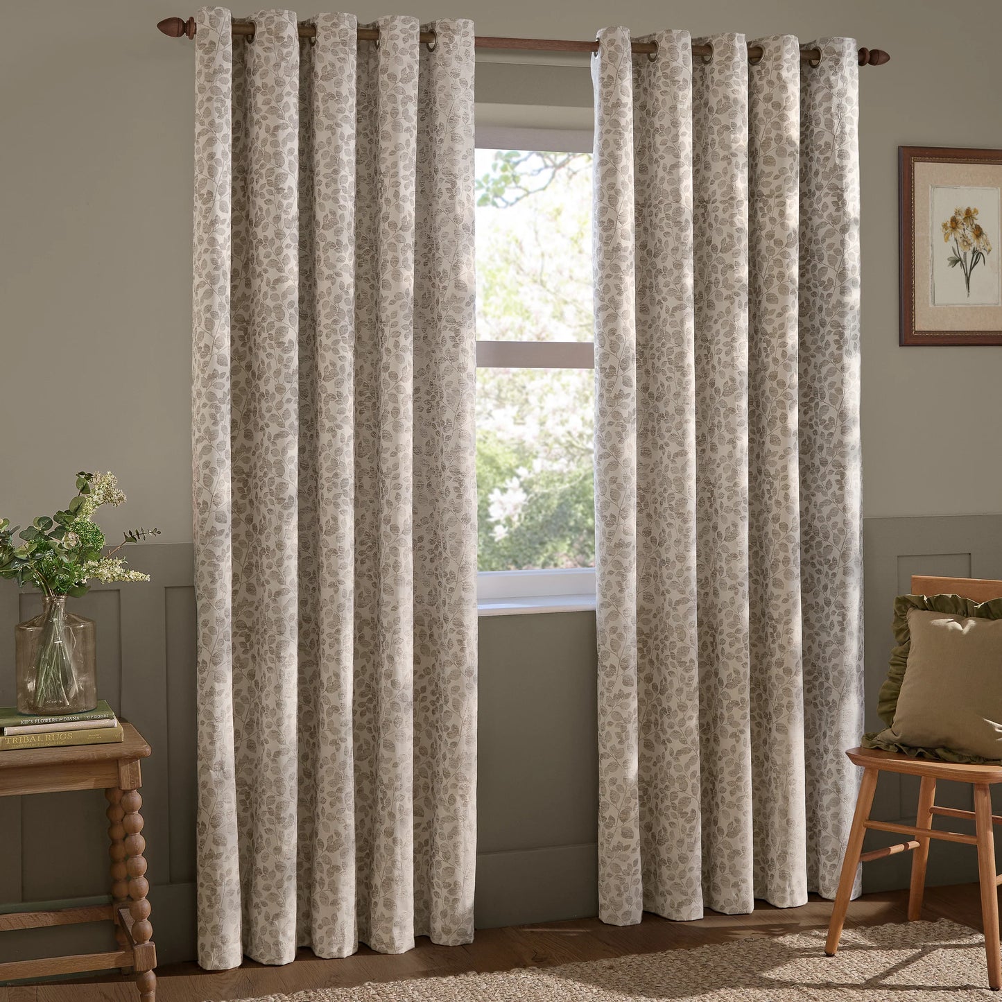 Wylder Grace Leaf Eyelet Curtains - Natural