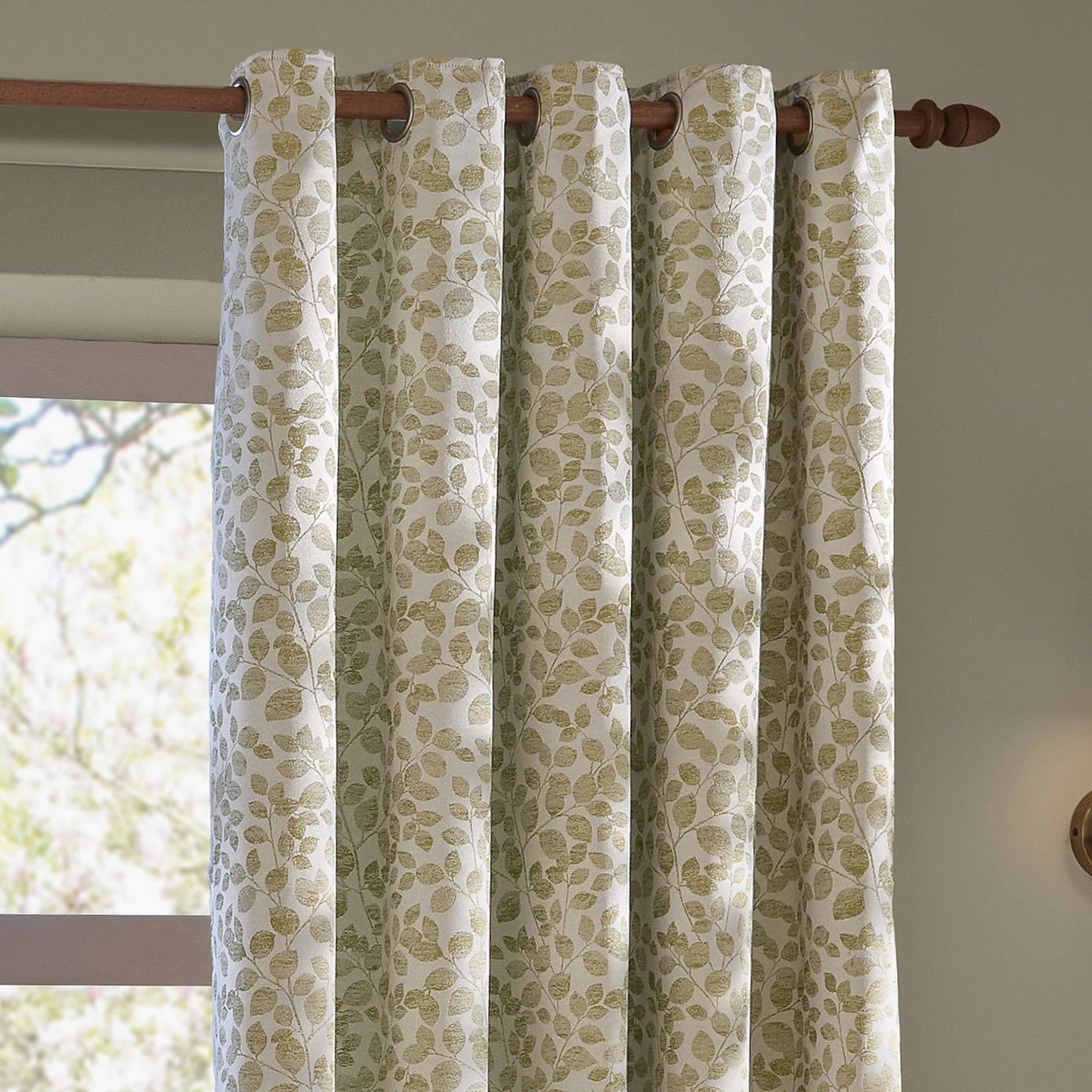 Wylder Grace Leaf Eyelet Curtains - Sage