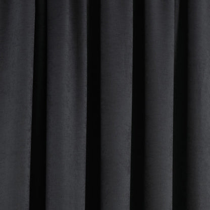 Galaxy Pair of Pencil Pleat Curtains by Fusion in Black - Pair of Pencil Pleat Curtains - Fusion