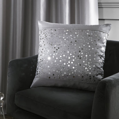 Catherine Lansfield Glitzy Filled Cushion - Grey