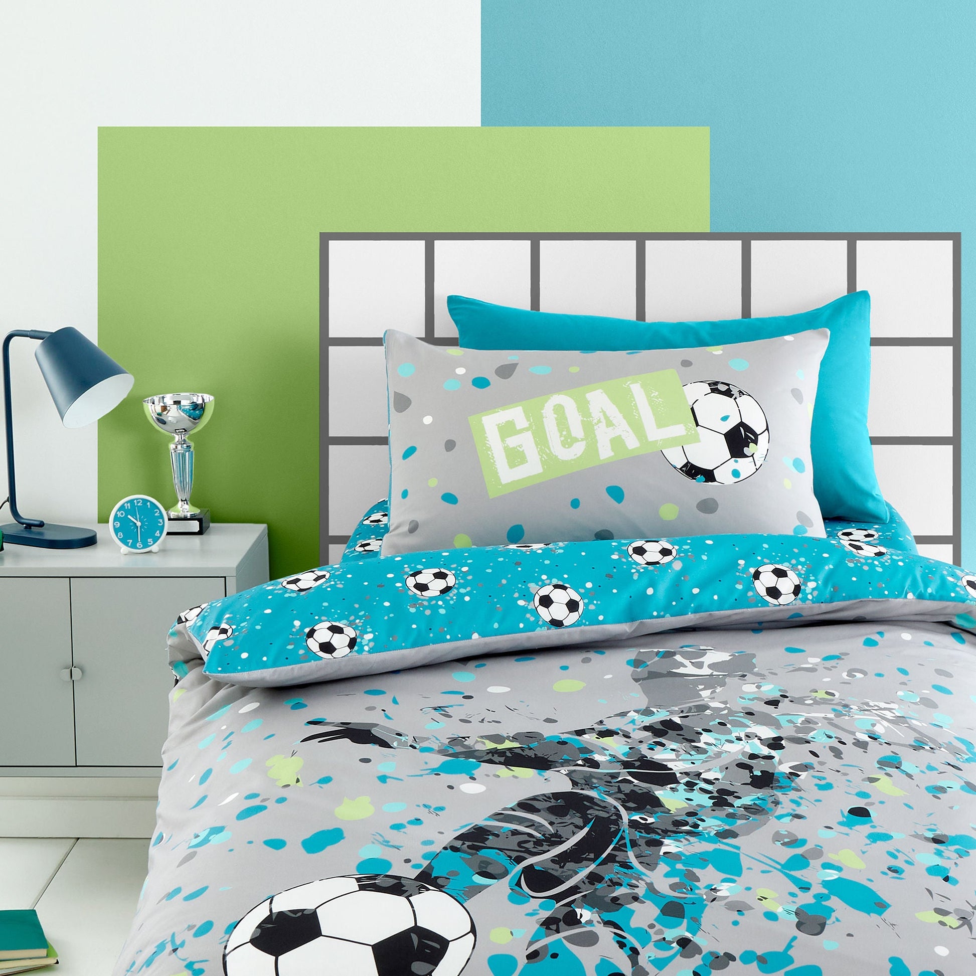 Goal Duvet Cover Set by Bedlam in Grey - Duvet Cover Set - Bedlam