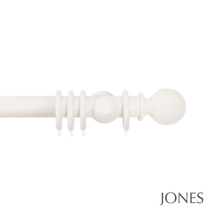 Jones Grande Ball 63mm Wooden Curtain Pole - Cotton