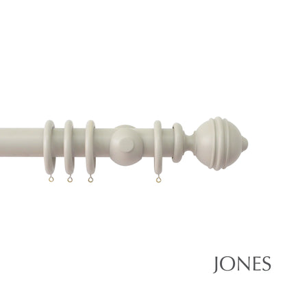 Jones Estate Ribbed Ball 48mm Wooden Curtain Pole - Clay