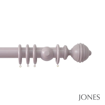 Jones Estate Ribbed Ball 48mm Wooden Curtain Pole - Heather