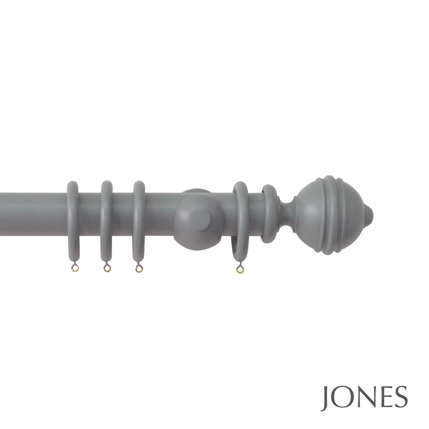 Jones Estate Ribbed Ball 48mm Wooden Curtain Pole - Lead