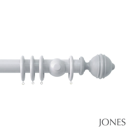 Jones Estate Ribbed Ball 48mm Wooden Curtain Pole - Shingle