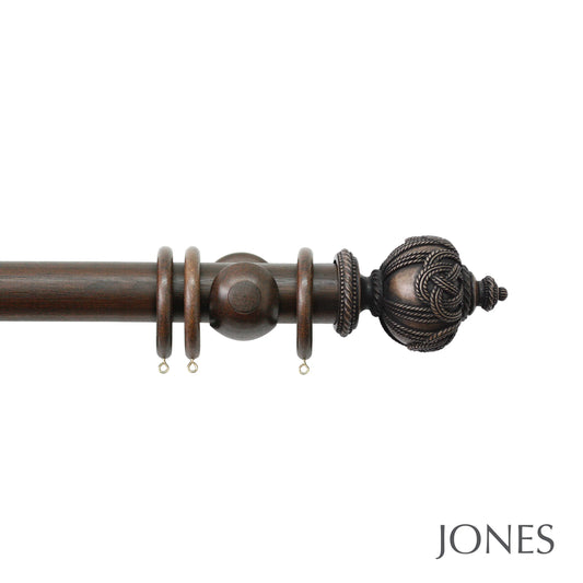 Jones Florentine Rope 48mm Wooden Curtain Pole - Oak