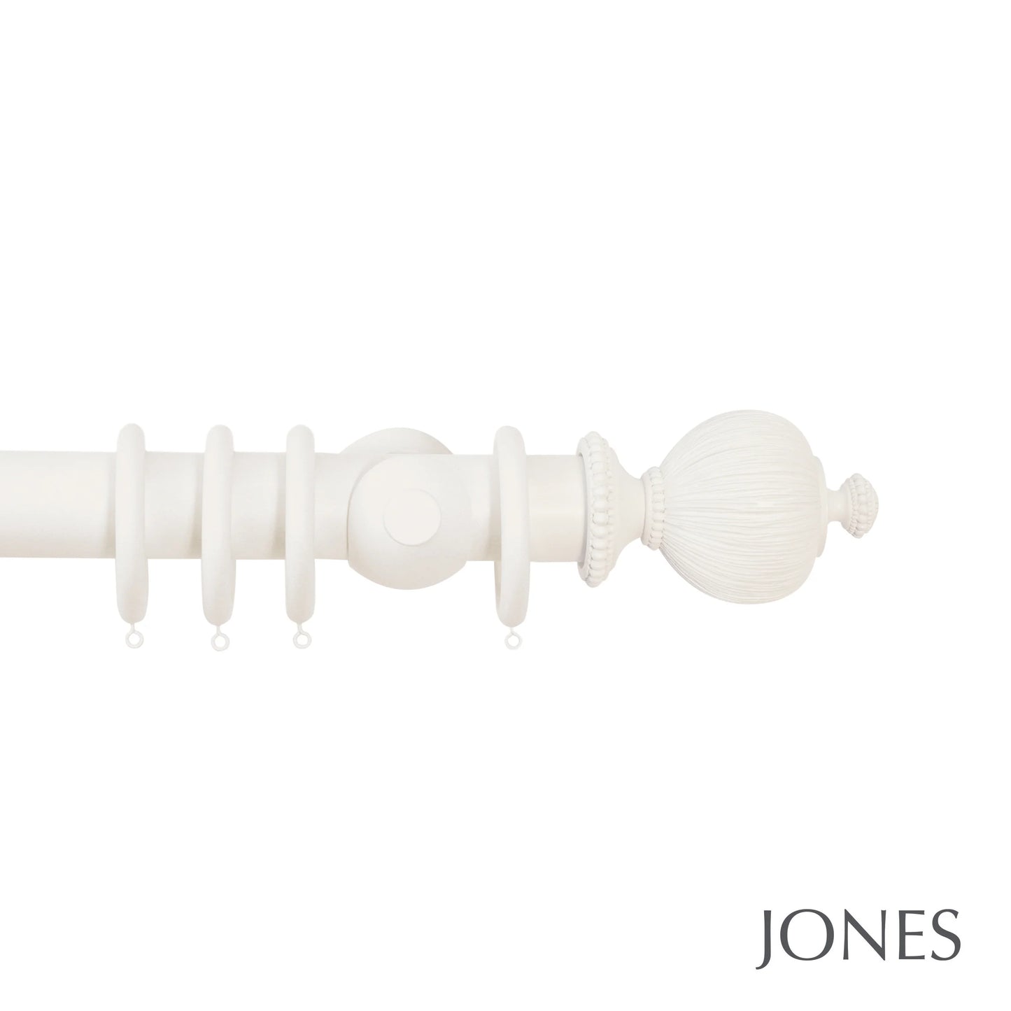 Jones Florentine Pleated 48mm Wooden Curtain Pole - Cotton