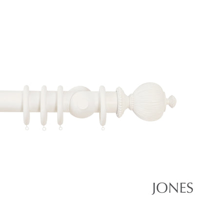 Jones Florentine Pleated 48mm Wooden Curtain Pole - Cotton