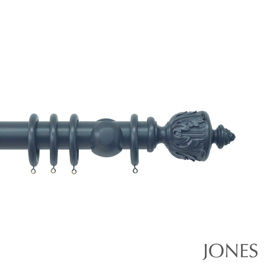Jones Estate Acanthus 48mm Wooden Curtain Pole - Airforce