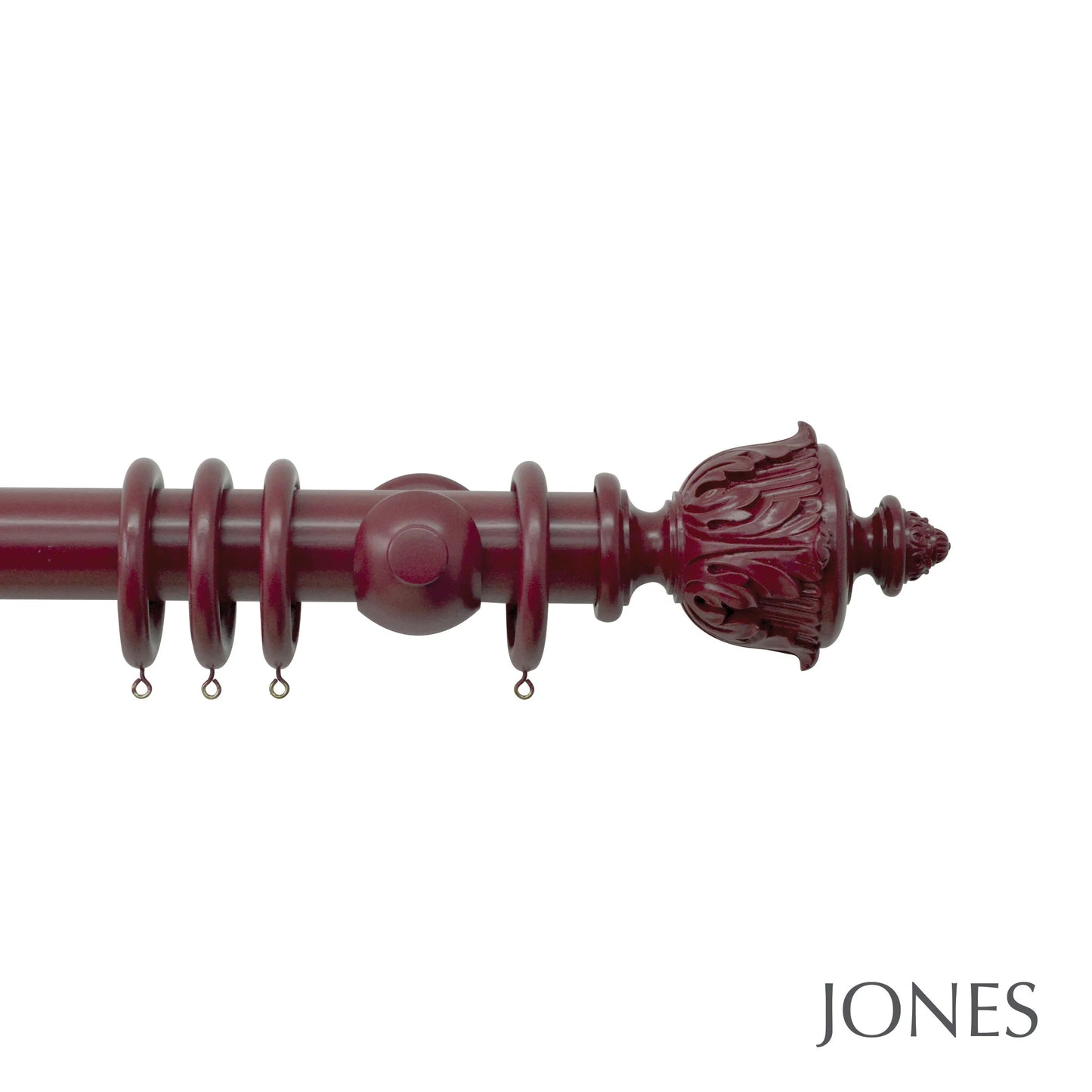 Jones Estate Acanthus 48mm Wooden Curtain Pole - Claret