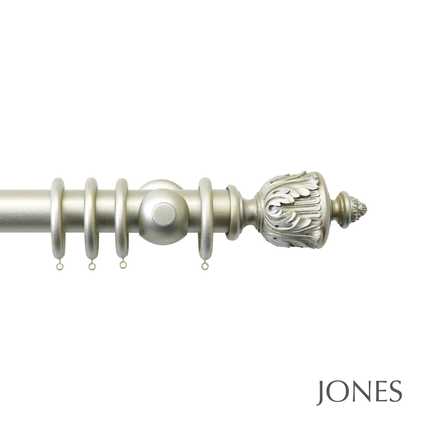 Jones Florentine Acanthus 48mm Wooden Curtain Pole - Champagne Silver