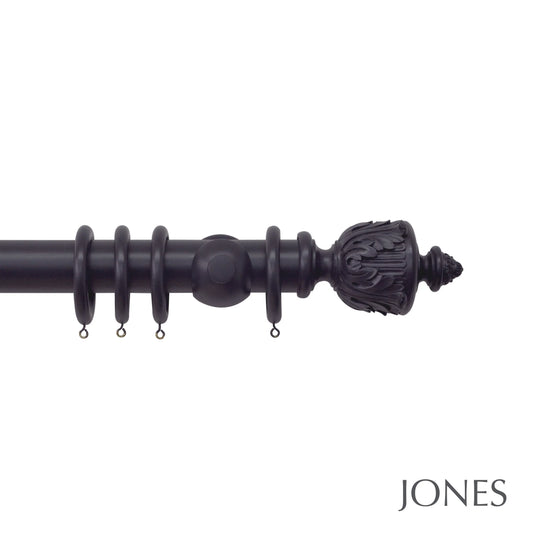 Jones Estate Acanthus 48mm Wooden Curtain Pole - Juniper
