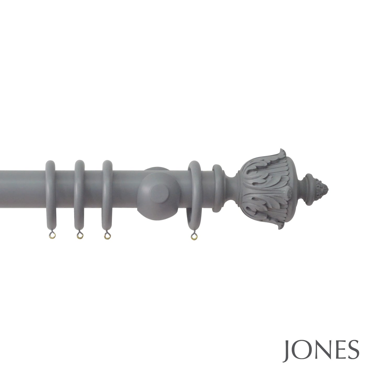 Jones Estate Acanthus 48mm Wooden Curtain Pole - Lead