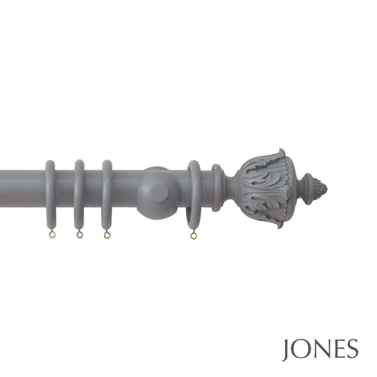 Jones Estate Acanthus 48mm Wooden Curtain Pole - Lead