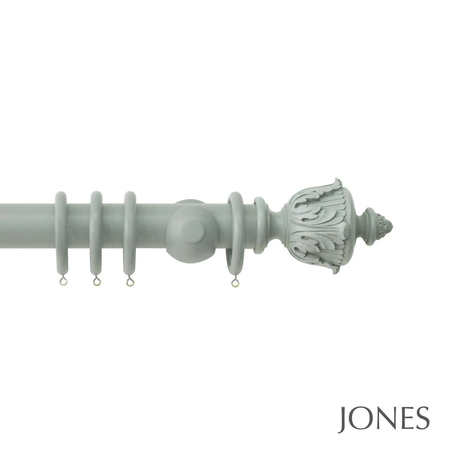Jones Estate Acanthus 48mm Wooden Curtain Pole - Mercury