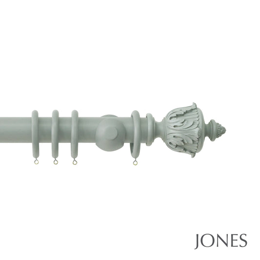 Jones Estate Acanthus 48mm Wooden Curtain Pole - Mercury
