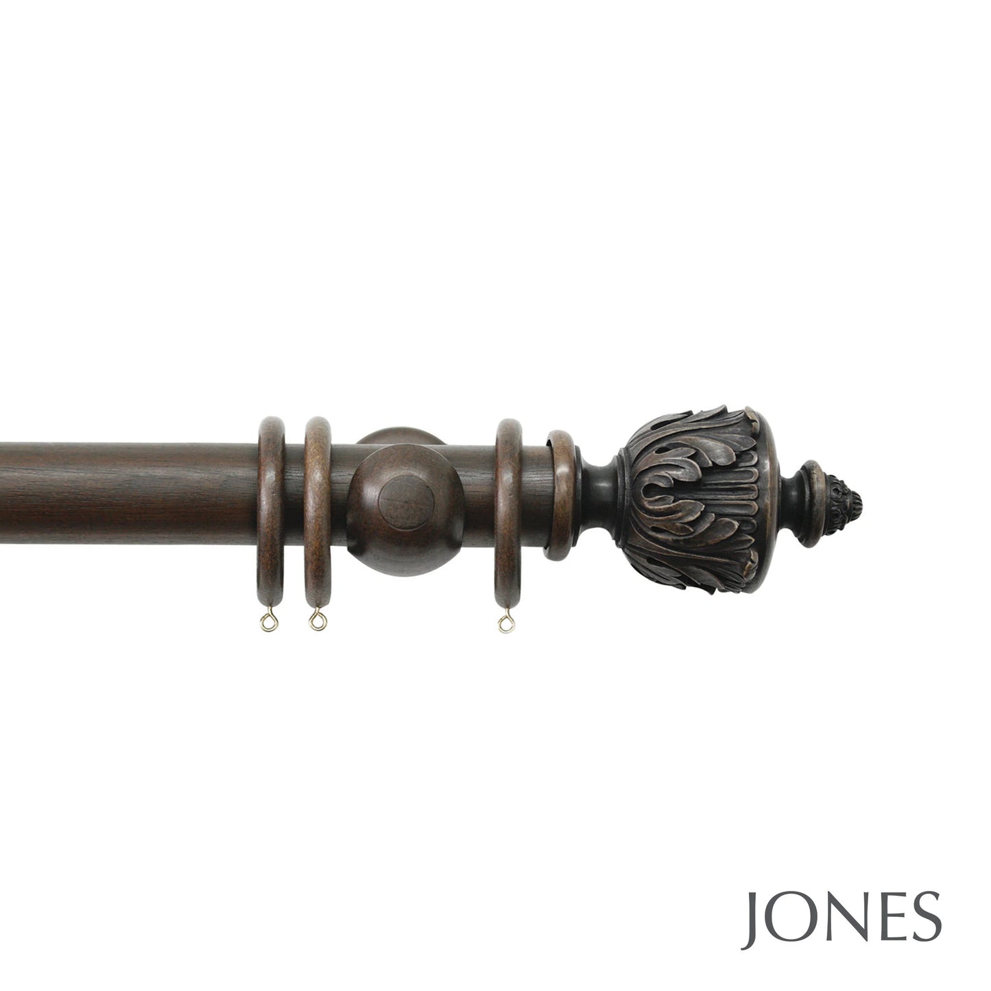 Jones Florentine Acanthus 48mm Wooden Curtain Pole - Oak