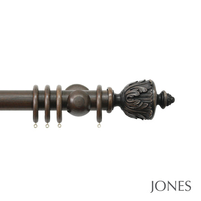 Jones Grande Acanthus 63mm Wooden Curtain Pole - Oak