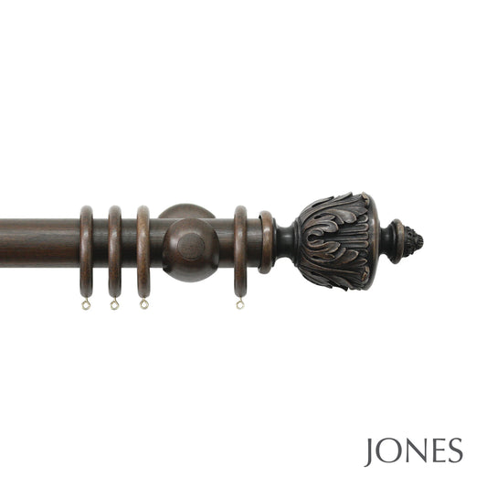 Jones Grande Acanthus 63mm Wooden Curtain Pole - Oak