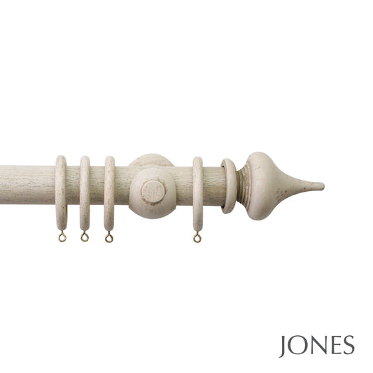 Jones Hardwick Minaret 40mm Wooden Curtain Pole - Putty