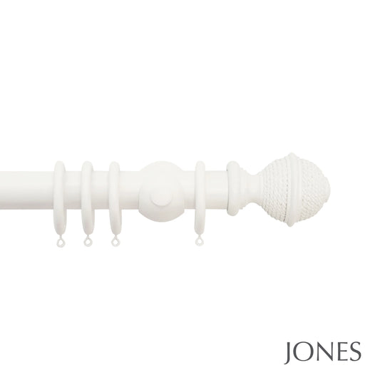 Jones Hardwick Woven Rope 40mm Wooden Curtain Pole - Cotton