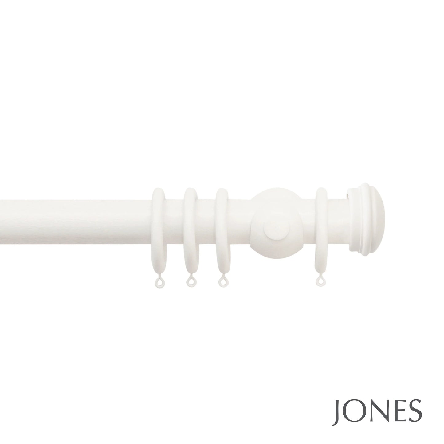 Jones Seychelles End Cap 40mm Wooden Curtain Pole - Cotton