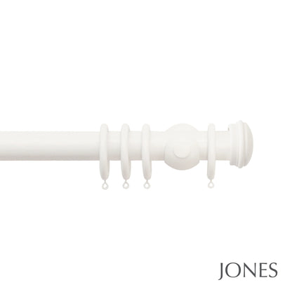 Jones Seychelles End Cap 40mm Wooden Curtain Pole - Cotton