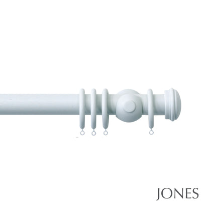 Jones Seychelles End Cap 40mm Wooden Curtain Pole - Mist