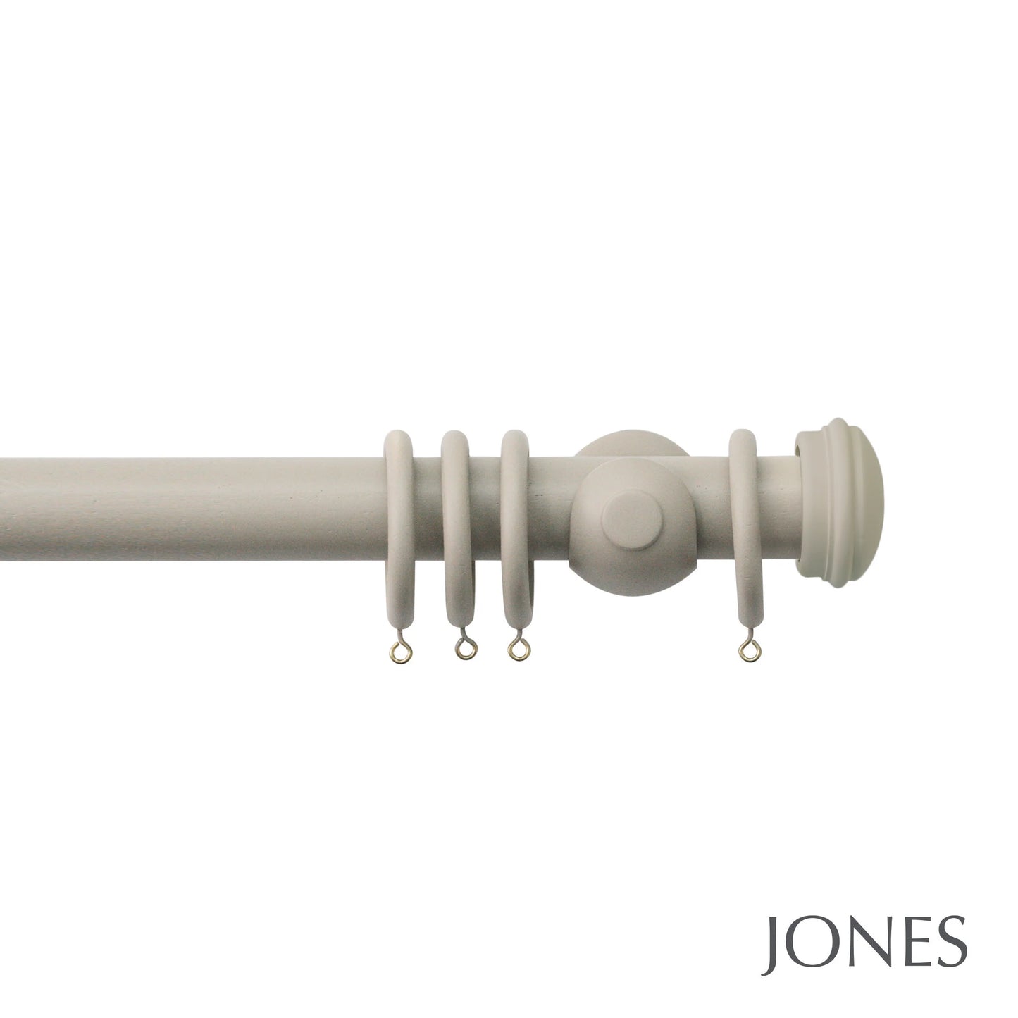 Jones Seychelles End Cap 40mm Wooden Curtain Pole - Truffle