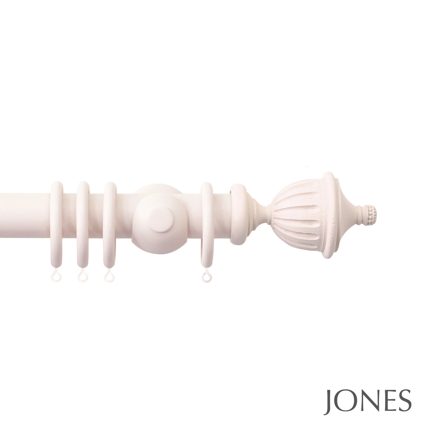 Jones Seychelles Fluted Urn 40mm Wooden Curtain Pole - Blush
