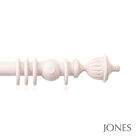 Jones Seychelles Fluted Urn 40mm Wooden Curtain Pole - Blush