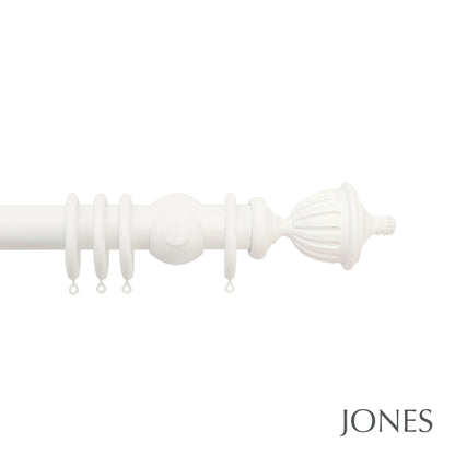 Jones Seychelles Fluted Urn 40mm Wooden Curtain Pole - Cotton