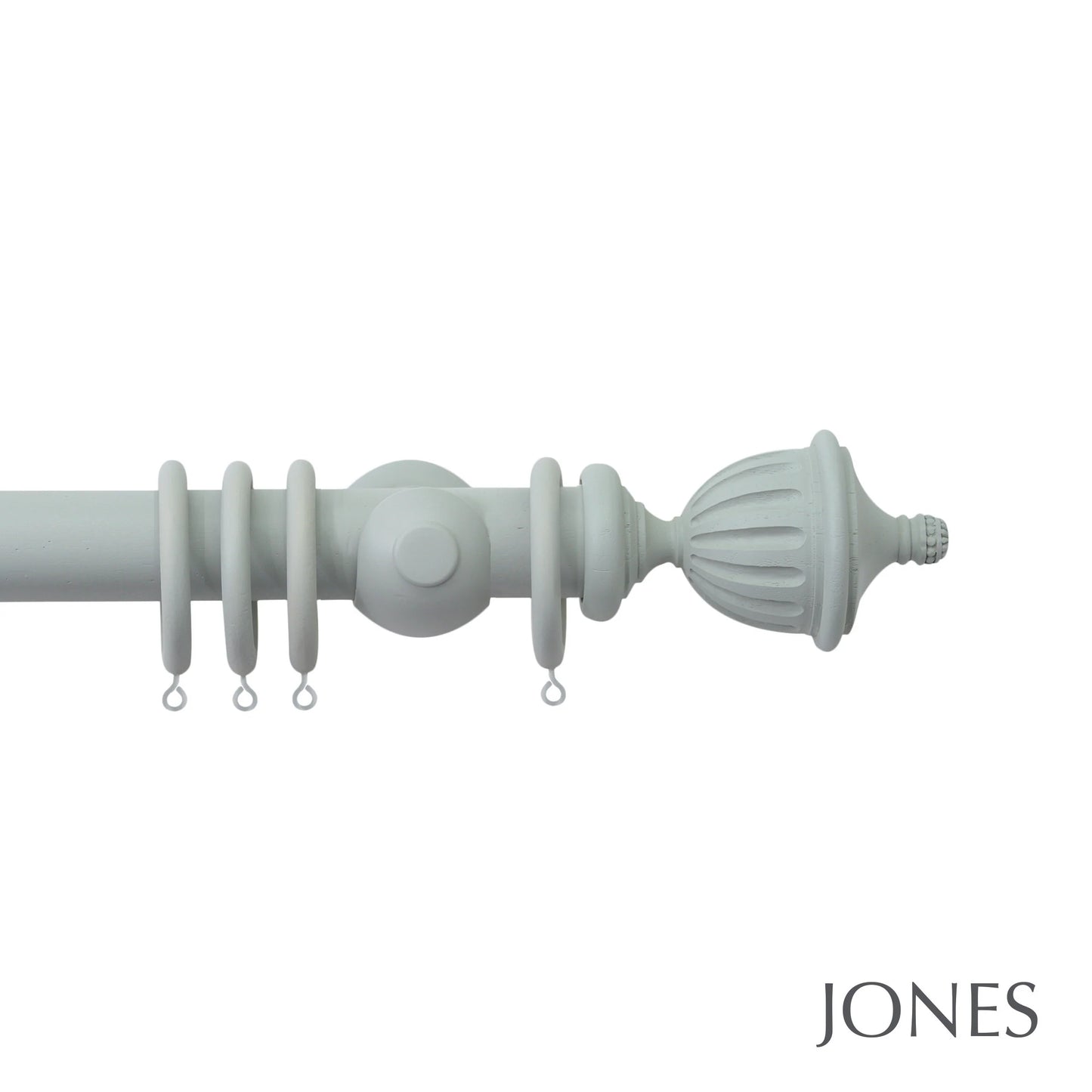 Jones Seychelles Fluted Urn 40mm Wooden Curtain Pole - Haze